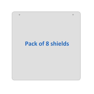 Sneeze Guard – 23” x 23” Clear Hanging Shield Durable 1/8” Acrylic (Pack of 8)