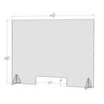 Sneeze Guard - Economy 32” x 24” Protective Freestanding Shield with Transaction Window for Offices and Stores