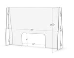 Sneeze Guard – 36” x 24” Portable Freestanding Shield with Enlarged Transaction Window