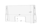 Sneeze Guard – 48” x 24” Portable Freestanding Shield with Enlarged Transaction Window