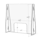 Sneeze Guard – 24” x 24” Portable Freestanding Shield with Enlarged Transaction Window