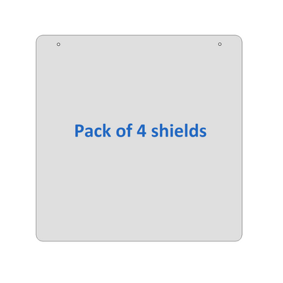 Sneeze Guard – 23” x 23” Clear Hanging Shield Durable 1/8” Acrylic (Pack of 4)