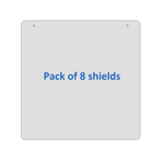 Sneeze Guard – 23” x 23” Clear Hanging Shield Durable 1/8” Acrylic (Pack of 8)