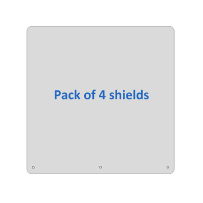 Sneeze Guard – 23” x 23” Clear Screw-on Shield Durable 1/8” Acrylic (Pack of 4)