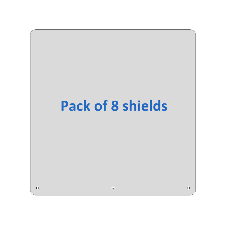 Sneeze Guard – 23” x 23” Clear Screw-on Shield Durable 1/8” Acrylic (Pack of 8)