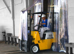 Strip Curtain Door Kit  -  108x108  -  108 in. (9 ft) width x 108 in. (9 ft) height  -  Clear Smooth 12 in. strips with 33% overlap  -  common door kit (Hardware included)