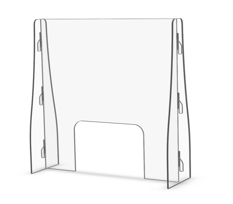 Sneeze Guard – 24” x 24” Portable Freestanding Shield with Enlarged Transaction Window
