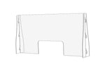 Sneeze Guard – 48” x 24” Portable Freestanding Shield with Enlarged Transaction Window